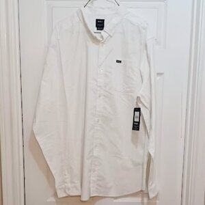 RVCA NEW Mens Tall Slim Fit white long sleeve shirt XXL